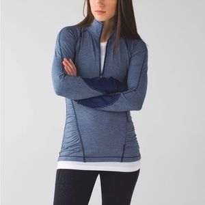 Lululemon Kriss Cross 1/2 Zip Sz 6 In Heathered Inkwell